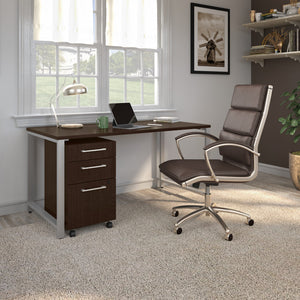 Bush Business Furniture 400 Series 60W x 30D Table Desk with Metal Legs in Mocha Cherry