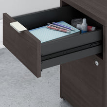 Load image into Gallery viewer, Bush Business Furniture Jamestown 60W Desk with Drawers and Small Storage Cabinet in Storm Gray
