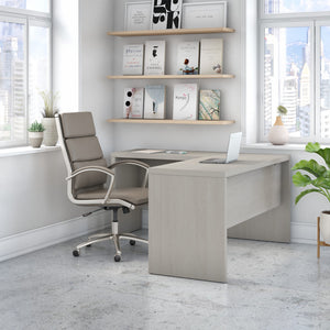 Office by kathy ireland® Echo L Shaped Desk in Gray Sand