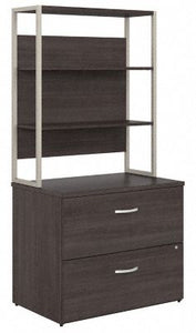 Bush Business Furniture Hybrid 2 Drawer Lateral File Cabinet with Shelves