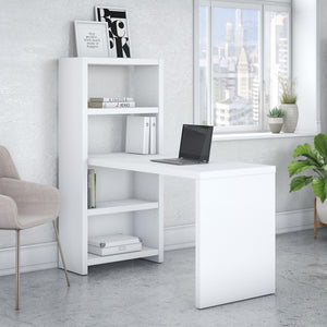 Office by kathy ireland® Echo 56W Bookcase Desk in Pure White