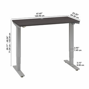 Move 40 Series by Bush Business Furniture 48W x 24D Electric Height Adjustable Standing Desk in Storm Gray