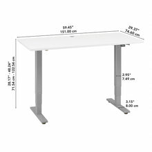 Load image into Gallery viewer, Move 40 Series by Bush Business Furniture 60W x 30D Electric Height Adjustable Standing Desk in White
