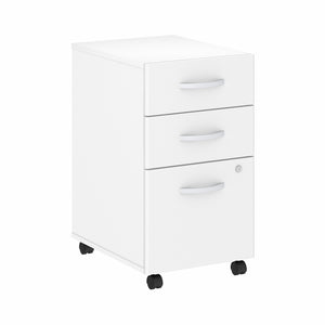 Bush Business Furniture Studio C 3 Drawer Mobile File Cabinet in White