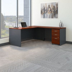 Bush Business Furniture Series C 72W L Shaped Desk with 48W Return and Mobile File Cabinet