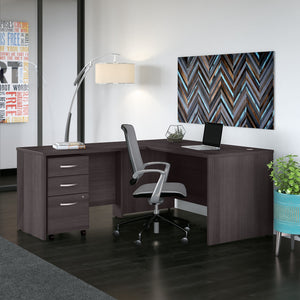 Bush Business Furniture Studio C 60W x 30D L Shaped Desk with 42W Return in Storm Gray