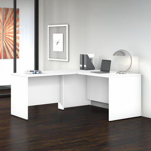 Bush Business Furniture Studio C 60W x 30D L Shaped Desk with 42W Return in White