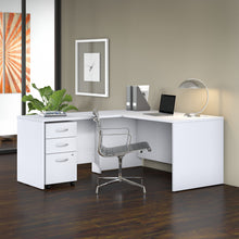 Load image into Gallery viewer, Bush Business Furniture Studio C 60W x 30D L Shaped Desk with 42W Return in White
