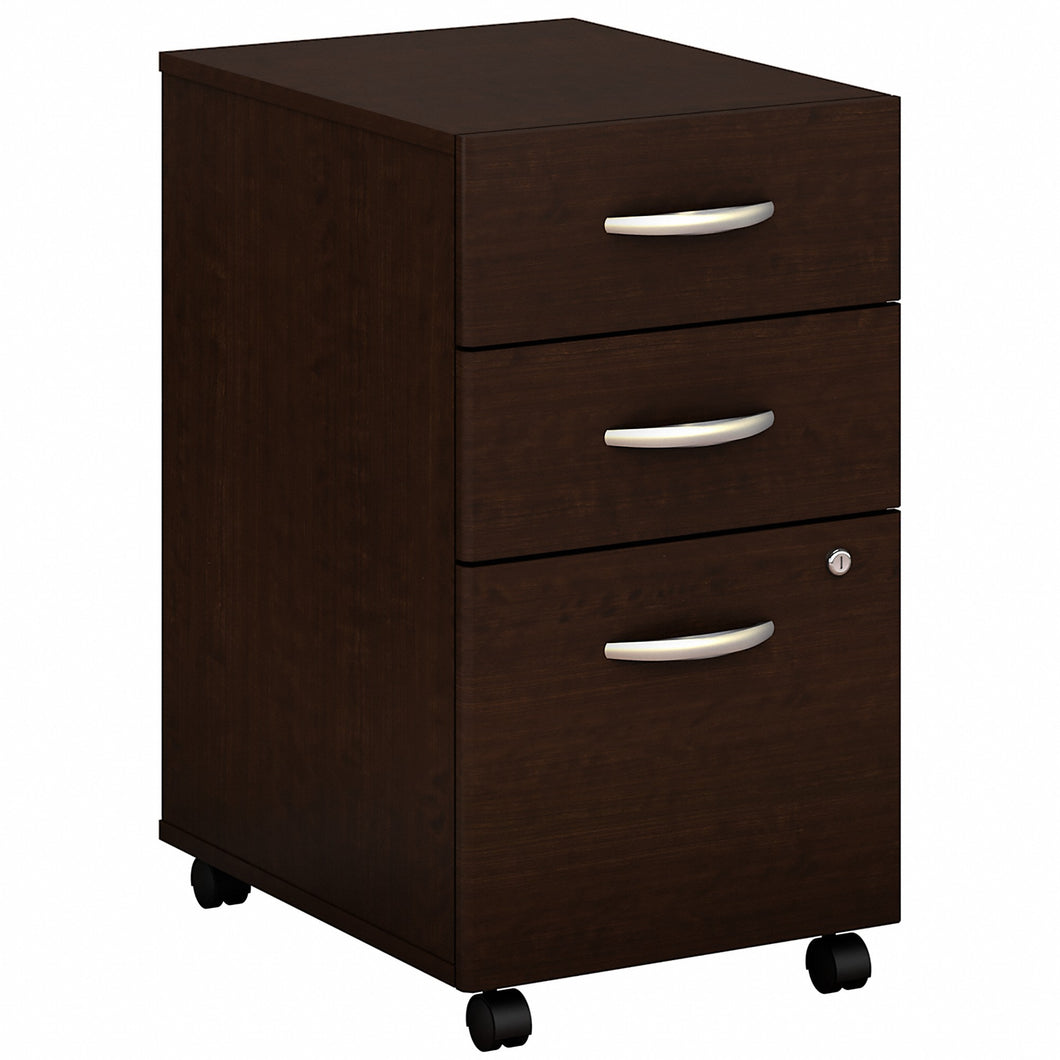 Bush Business Furniture Series C 3 Drawer Mobile File Cabinet in Mocha Cherry - Assembled